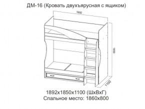 ДМ-16 Кровать двухъярусная с ящиком в Сатке - satka.магазин96.com | фото