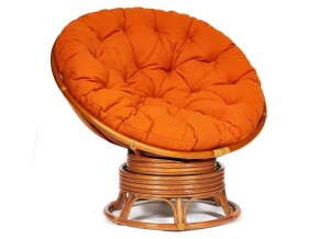 Кресло-качалка Papasan w 23/01 B с подушкой Cognac, ткань Оранжевый в Сатке - satka.магазин96.com | фото