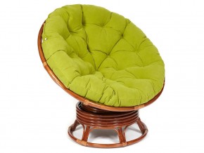 Кресло-качалка Papasan w 23/01 B с подушкой Pecan, флок Олива в Сатке - satka.магазин96.com | фото