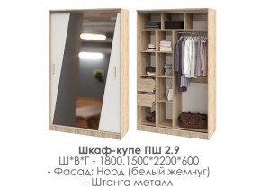 шкаф-купе ПШ-2.9 1500 Норд Белый жемчуг 1500 в Сатке - satka.магазин96.com | фото