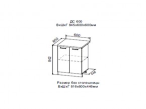 Шкаф нижний ДС600 с полкой (2 дв) в Сатке - satka.магазин96.com | фото